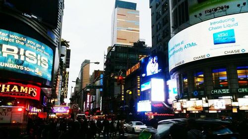 Crowd in city at night