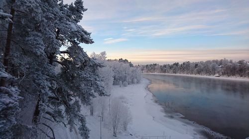 Scenic view of snow covered landscape
