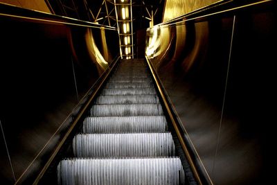 Steps in illuminated underground walkway