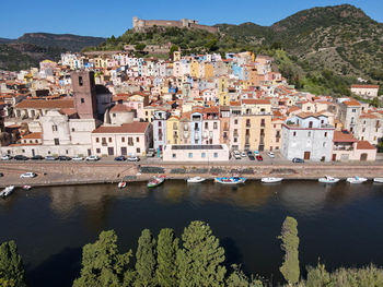 Buildings in lake