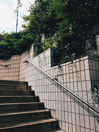 Low angle view of staircase against building