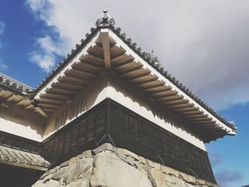 Low angle view of roof of building against sky