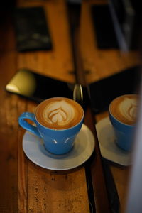 Coffee cup on table