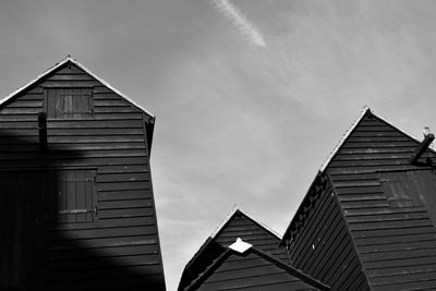 Low angle view of roof against sky