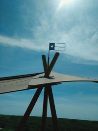 Low angle view of wind turbine against sky