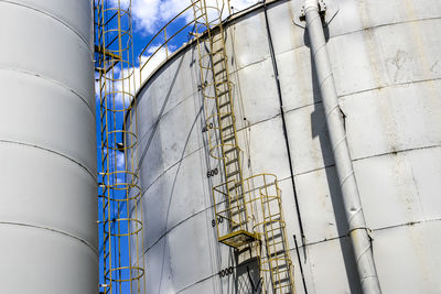 View of the large white water tank reservoirs of the department of water and sewage in brazil