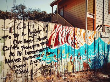 Graffiti on wall of building