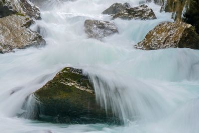 Scenic view of waterfall