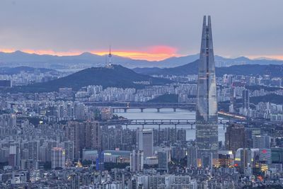 N tower and lotte world tower from nam-han san-seong. shot by sony a6000.