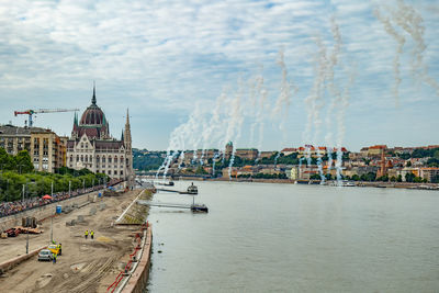 Panoramic view of buildings against sky