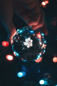 Close-up of illuminated christmas lights