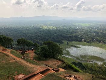 High angle view of landscape against sky