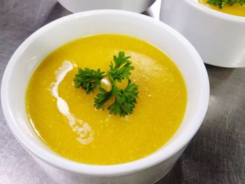 Close-up of soup in bowl