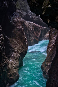 Rock formation in sea