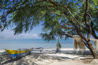 Scenic view of beach against sky