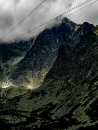 Low angle view of mountains against sky