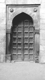 Closed door of old building