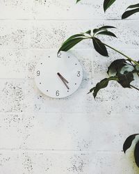 Close-up of clock on wall