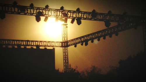 Low angle view of illuminated built structure