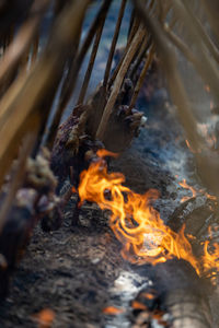 Close-up of bonfire