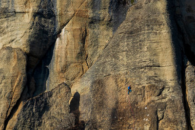 Low angle view of rocks on rock formation