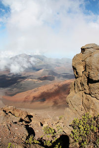 Scenic view of rocky mountains against sky