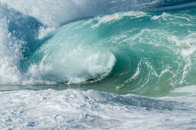 High angle view of waves in sea