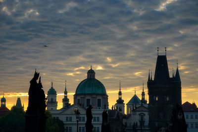 View of buildings against cloudy sky