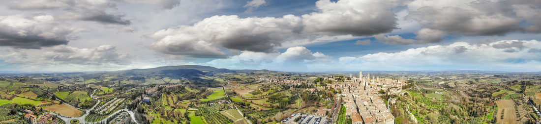 Panoramic view of city against sky