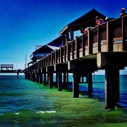 View of built structure against blue sky