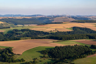 Aerial view at a landscape in germany, rhineland palatinate near bad sobernheim