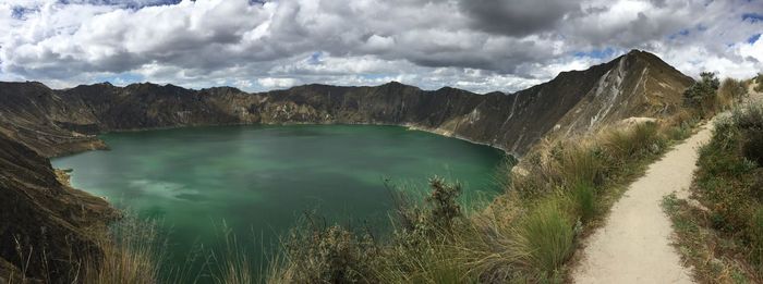 Panoramic view of mountains against sky