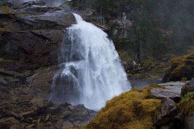 Scenic view of waterfall in forest