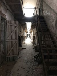 Narrow corridor of old building