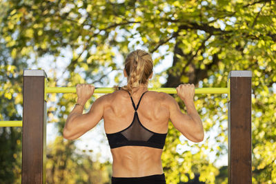 Woman exercising outdoors