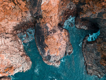 Full frame shot of rock in sea