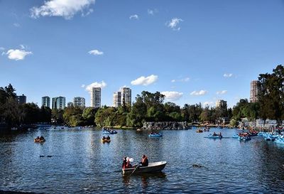 People on boat in sea