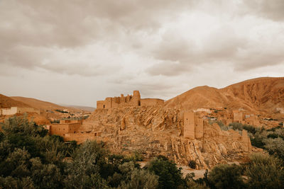 Panoramic view of landscape against cloudy sky