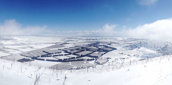 Aerial view of landscape against sky