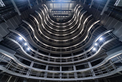 Full frame shot of illuminated modern building at night