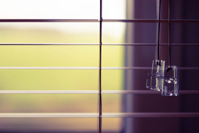 Close-up of illuminated lights hanging on wall