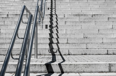 Low angle view of staircase with railing