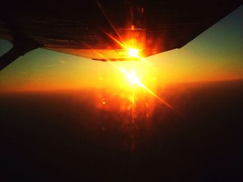 Close-up of illuminated sky at sunset