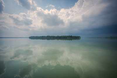 Aerial view of sea against sky