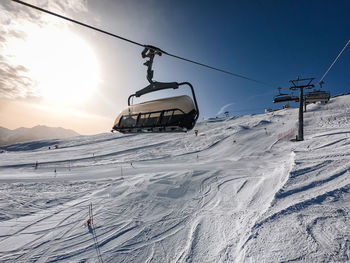 Ski day in flims laax falera in the swiss alps