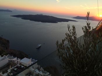 Scenic view of sea at sunset