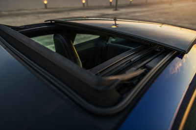 High angle view of car on mirror