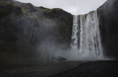 Scenic view of waterfall