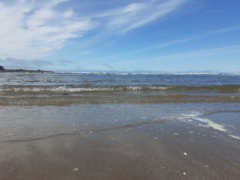 Scenic view of beach against sky