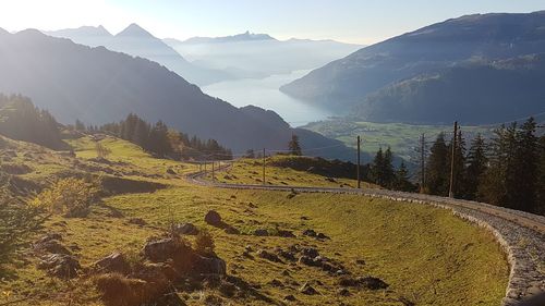 Scenic view of mountains against sky